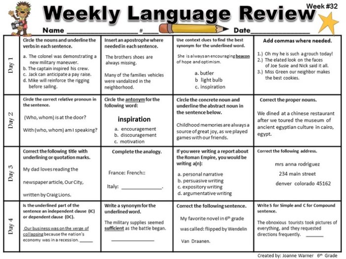 Weekly language review q1 1 answer key