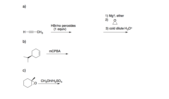 Give the products of the following reactions